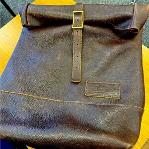 Portland Leather Roll Top Backpack 🎒 Genuine Leather Rustic